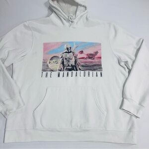 Star Wars: The Mandalorian™ Pullover Hoodie Sweatshirt, Sea Salt, Size 2XL, EUC